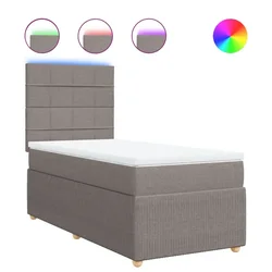 Vidaxl Box spring postelja z vzmetnico taupe 90x190 cm blago