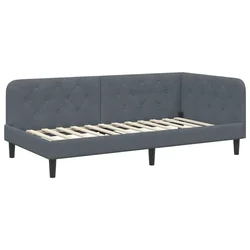 Vidaxl Kotna postelja Temno siva 90 x 190 cm Žamet