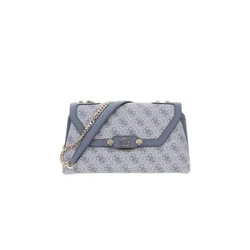 GUESS Ročna torbica Guess Sac a Rabat Lindsey Slate Logo siva