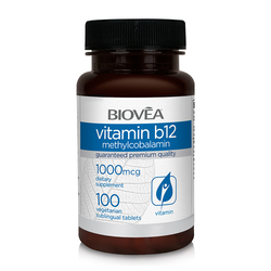 VITAMIN B12 (Metilkobalamin) 1000µg, 100 podjezičnih tablet, znamke BIOVEA