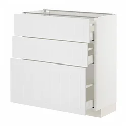 METOD/MAXIMERA Podstavna omarica s 3 predali, bela/Stensund bela, 80x37 cm