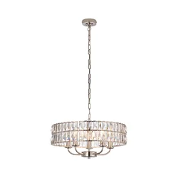 Endon 104467 - Luster na lancu CLIFTON 5xE14/6W/230V, sjajni hrom/prozirno staklo