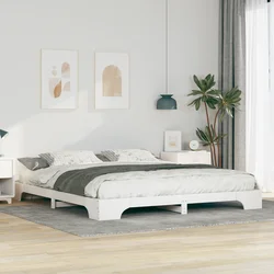 vidaXL Posteljni okvir s shranjevanjem Bela 200 x 210 cm les