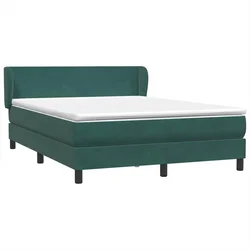 Vidaxl Box spring postelja z vzmetnico temno zelena 160x220 cm žamet