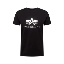 ALPHA INDUSTRIES Majica Foil črna/srebrna