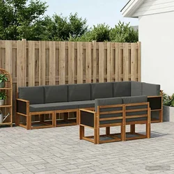 Set vanjskih sofa 8 kom. Prirodna i antracit Poliester