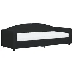 Vidaxl Dnevna postelja z vzmetnico črna 80x200 cm blago
