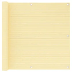 shumee vidaXL Balkonska pregrada, bež, 90x600 cm, HDPE
