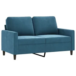 Vidaxl Kavč dvosed moder 120 cm žamet