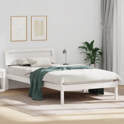 vidaXL Konstrukcija postelje Bela 100 x 200 cm Masivno borovo les