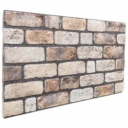 Zidne panele 10 pcs Svijetlosmeđa 100 x 50 cm EPS pjena