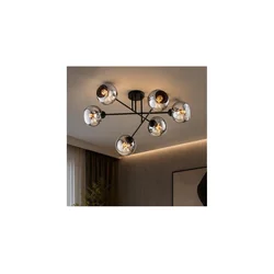 Brilagi - Plafonski luster DIOR 6xE27/60W/230V crna/zadimljeno-siva