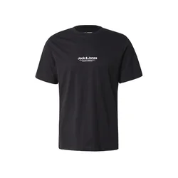 JACK & JONES Majica JWHVESTERBRO črna/bela