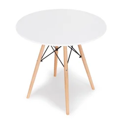 BOLZZ Trpezarijski sto Torino, Okrugli, 80cm, Beli