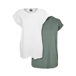 Urban Classics Majica  pastelno zelena / bela