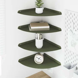 Lebdeća polica s policom 4 pcs Maslinovo zelena 30 x 30 x 2 cm