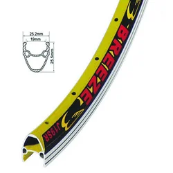 Obruč za bicikl 26x1.75, aluminijum, dupli zid, žuti