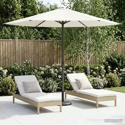 Vrtni suncobran 230 x 230 cm Poliester Pravokutni Krem