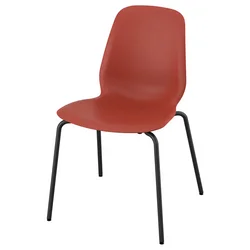 SKALSTA Stolica, crvena za plastiku/cevasti metal/crnosiva