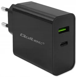 Qoltec polnilnik Super Fast PD 45W 5-20V 2.25-3A 1xUSB tip C 1xUSB 1 kos.