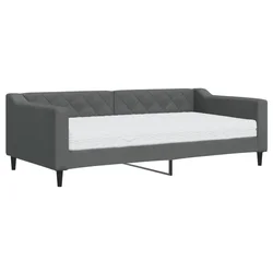Vidaxl Dnevna postelja z vzmetnico temno siva 90x190 cm blago