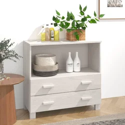 Komoda HAMAR bijela 85 x 35 x 80 cm od masivne borovine