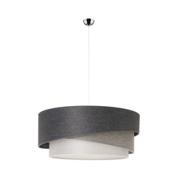 Duolla - Luster na sajli KOBO 1xE27/15W/230V, prečnik 45 cm, antracit/siva/bela