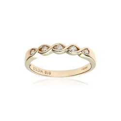 DIAMANT LETERNEL Prstan Eternity-Ring aus 375 Gelbgold mit 0.10 Karat Diamant gedreht zlata