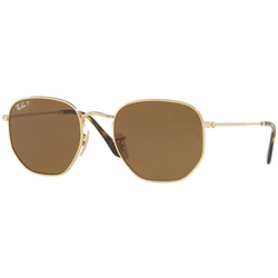 Ray-Ban Hexagonal Flat Lenses RB3548N 001/57 Polarized Zlata/Rjava