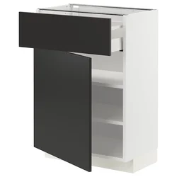 METOD / MAXIMERA Podni element s fiokom/vratima, bela/Nickebo boja antracita, mat, 60x37 cm