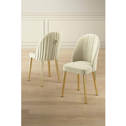 HANAH HOME Set 4 stolice Mara Cream Gold