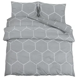Vidaxl Posteljnina siva 140x200 cm bombaž