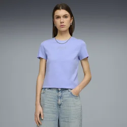 PUMA Essentials Script Tee Women, Clothing, Intense Lavender, S