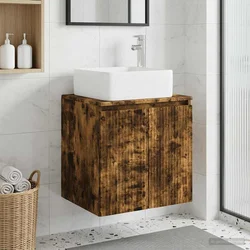 Umivaonik s policom Dimljeni hrast 53 x 35 x 63 cm