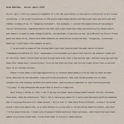 Brad Mehldau - Suite: April 2020 (LP)