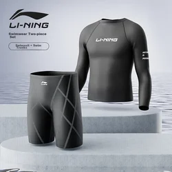 Li-Ning Muški set za plivanje, Majica i šorts, Dug rukav, Crni