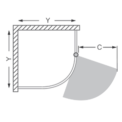 Roltechnik polukružna tuš kabina s kadom PRIMO CUBIC SET 80x80 cm