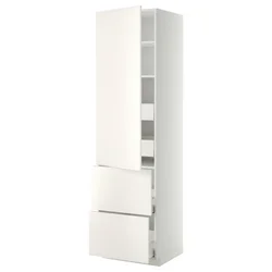 METOD / MAXIMERA Vis.el. s polic/4fiok/vrat/2front, bela/Veddinge bela, 60x60x220 cm