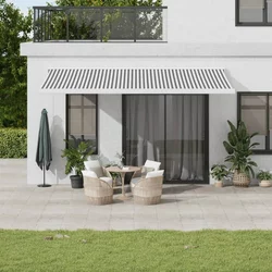 shumee vidaXL Zložljiva tenda antracit in bela 5x3 m blago in aluminij