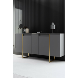 HANAH HOME Komoda Luxe Anthracite Gold