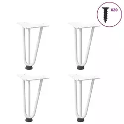 Noge s ukosnicama za stolić za kavu 4 kom. bijele 20 cm, puni čelik