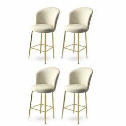HANAH HOME Set 4 barske stolice Alte Cream Gold
