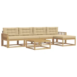 Set vanjskih sofa 6 pcs Bijela i bež 79 x 79 x 37 cm Poliester