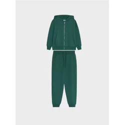 Sinsay - Loose komplet trenerke: duks sa kapuljačom i rajsferšlusom i jogger donji deo - green spruce
