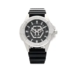 Philipp Plein Analogna ura črna / srebrna