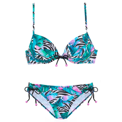 VIVANCE Bikini žad/roza/črna/bela