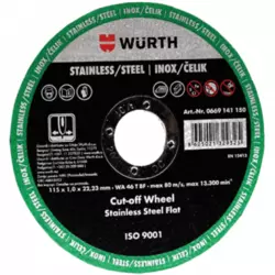 WURTH rezna ploča za nerđajući čelik - 0669141150 , 115mm, 22.23mm