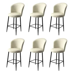 Hanah Home Set 6 barskih stolica Alte Krem-Crni