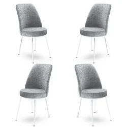 Hanah Home Set 4 trpezarijske stolice Dexa Sivo-Beli