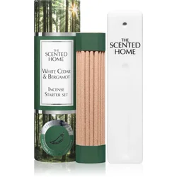 Ashleigh & Burwood Set dišečih palčk mini s keramičnim stojalom WHITE CEDAR & BERGAMONT, 12 cm